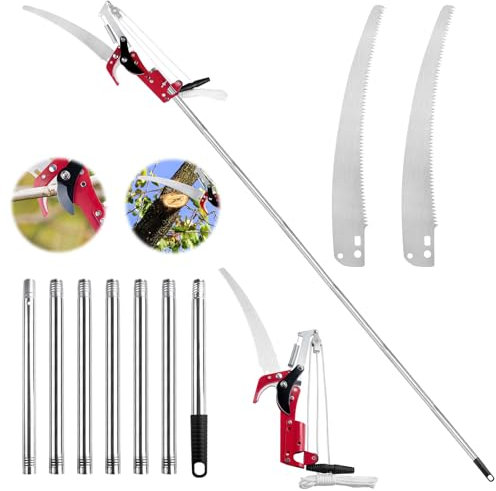 IHKFILAN Pole Pruning Saw，Telescopic Tree Pruning Saw，116 Inch Pruner with Extendable Handle，Lightweight Telescopic Tree Pruner Branch Cutters，Pruning High Branches, Twigs at Forest Yard Garden Patios