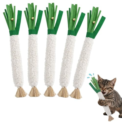 Molain 5 PCS Cat Toys, Dental Care Cat Chew Sticks Teeth Nip Cleaning Catnip Toys for Indoor Cats Kitten Teething and Stress Relief