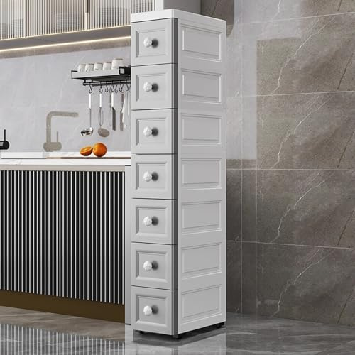 Carrito de cocina delgado con ruedas, contenedor de almacenamiento multicapa, carrito rodante para baño, lavandería y cocina, fácil acceso y solución de movilidad