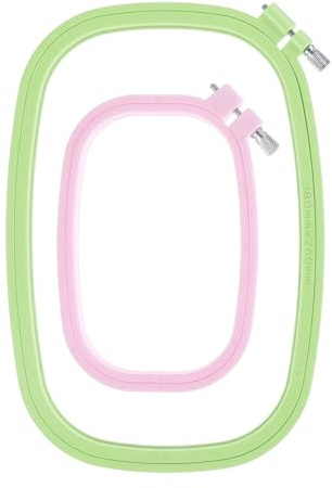 Nogeqi 2PCS Square Embroidery Hoop, Plastic Cross Stitch Hoop, Rectangle Embroidery Ring for Sewing Needlework Cross Stitch Projects (2 Size)