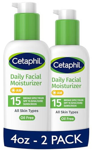 Cetaphil Fragrance Free Daily Facial Moisturizer, SPF 15, 4-Ounce Bottles (Pack of 2) by Cetaphil