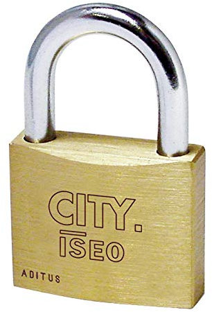 Lucchetto Rettangolare 'Cifratura Unica' Corpo In Ottone, Arco In Acciaio Cromato.