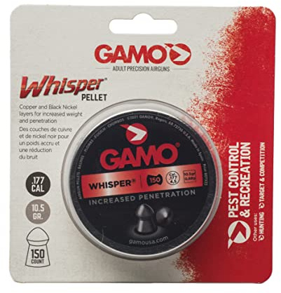 Gamo Whisper .177 Caliber Hunting Air Rifle Pellets - Quiet Performance, 150 Count