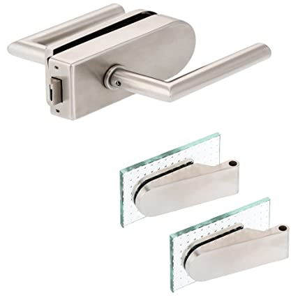 Glastürbeschlag D Set UV | V2A Edelstahl matt | inkl. Studiobändern | metallische Innenmechanik | New Orleans