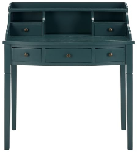 SAFAVIEH Landon 5-Drawer Writing Desk 40.5, Slate Teal AMH6516E