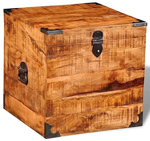 vidaXL Baúl Cuadrado para almacenaje de Madera Maciza de Mango