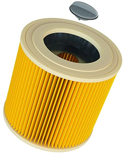 vhbw 1x filtre plissé compatible avec Kärcher K 2301 | K 2901 F, K 2000, K 2150, A 4000 Plus, K 4000 TE, NT 27/1 ME ADV aspirateur - jaune