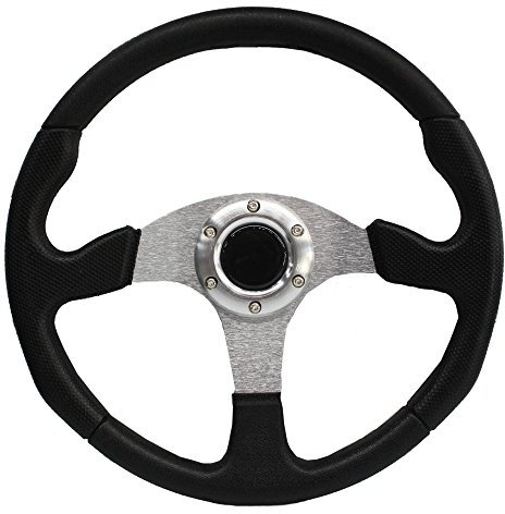 MODAUTO Volante Deportivo Universal, Diámetro 350mm, Modelo G070, Negro