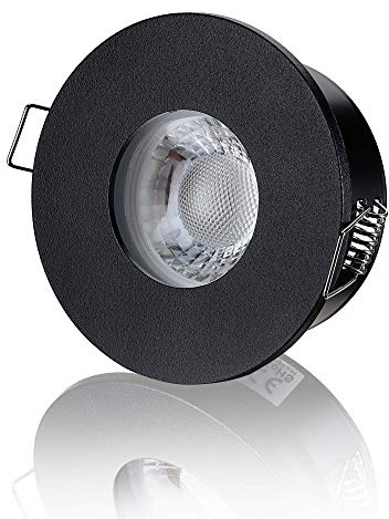 lambado® Premium LED Spots Dimmbar für Badezimmer in Schwarz - Moderne Deckenstrahler/Einbaustrahler IP65 für Außen inkl. 230V 5W GU10 Strahler warmweiß - Hell & Sparsam