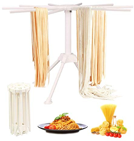 Stendipasta, con 10 bracci pieghevoli, per pasta fresca come spaghetti, facile da riporre, veloce da montare Taglia libera bianco