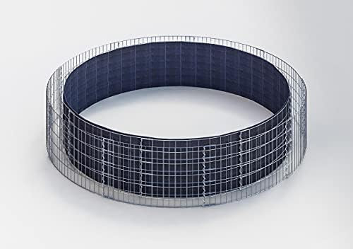 GABIONA - Aiuola rialzata per gabbioni (altezza x profondità): 50 x 262 cm – Vaso rotondo in pietra per piante da giardino – Larghezza maglie 5 x 10 cm