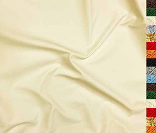 A-Express mjukt fusklädertyg spandex stretch slät matt konstläder vinylmaterial 140 cm bred 55 tum bred 230 gsm envägs stretch säljs per meter – halvmeter 50 cm x 140 cm kräm
