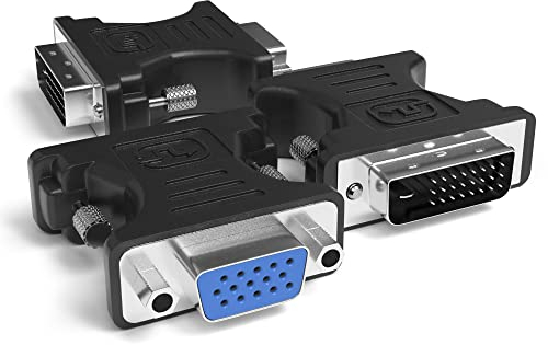 JAMEGA – DVI-D 24+1 auf VGA Adapter | DVI zu VGA Konverter Full HD 1080p 24+1 DVI Stecker zu VGA BuchseDual-Link Digital auf Analog für PC, Grafikkarten, Gaming, Laptop, Monitore, Beamer 3er Set
