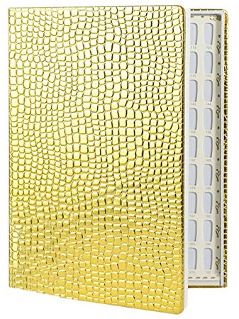 Fayrimi Livre de présentation de 216 couleurs pour ongles - Pour bricolage - Carte de couleur - Tableau de peinture - Doré