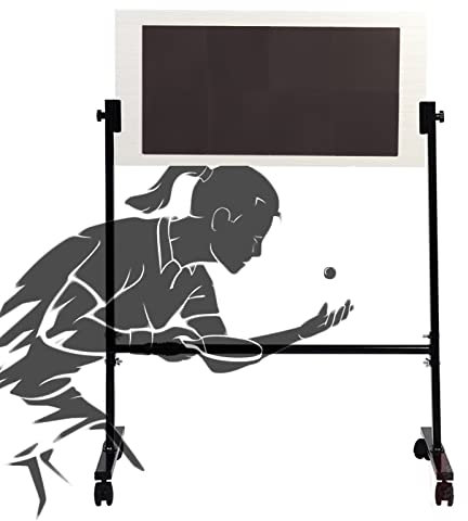 Bordtennis återboundbräda Pingpong Return Board Hylla Med Hjul, Fristående Kompakt Bordtennis Rebound Board, För Hemmet Studio Gym Skola Kontor (Color : Black)