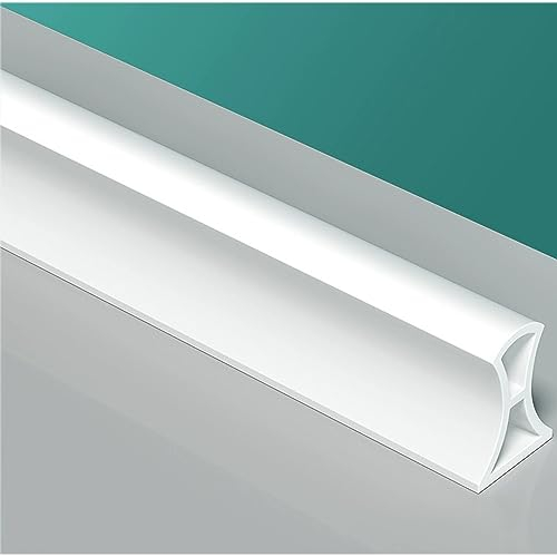Barrera de Ducha y Sistema 1m, 20×30mm Perfil Silicona, Borde Plato, Umbral Plegable, Tope Agua Flexible Para Baño, Suelo, Lavabo, Bañera