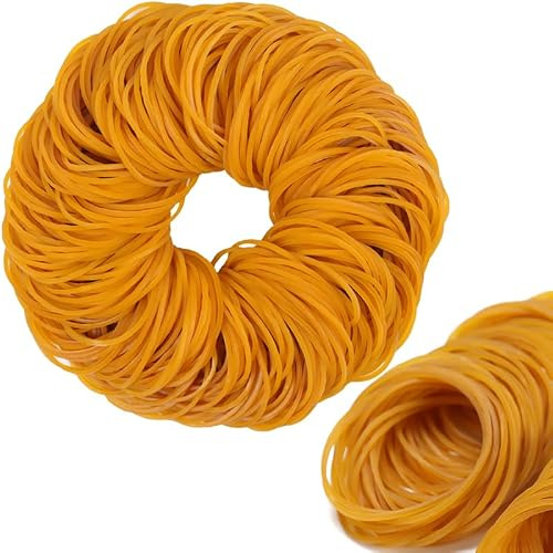 AIWOQI Gummiband 500 st storlek #19 gummiband gult elastiskt gummiband storlek19 små gummiband kontorsmaterial