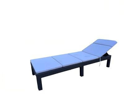 sinlikon Bain de Soleil Pliant avec Coussin,Chaise Longue Pliable Exterieur,Positions reglables,Durable et Facile a Nettoyer (Bain de Soleil avec Coussin)