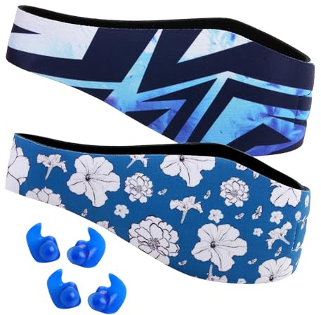 Waterproof Swimming Headband for Babies, Toddlers, Kids, Adults - Designed for Swimmer's Ears - Elastic Swim Hair Guard & Ear Guard - Keep Water Out, Hold Earplugs in Band