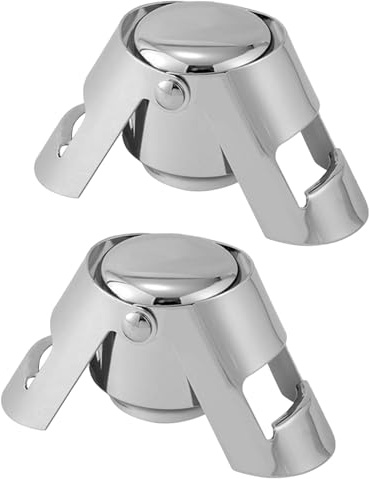 2 Stück Sektverschluss, Edelstahl Sektflaschenverschluss, Reusable Sektverschluss, Auslaufsicher Hält Frisch Sektkorken, Silikon Sektflaschenverschluss, für Weinsammlung, Beer Saver Sealer(Silber)