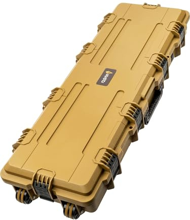 HASTA Large Wheeled Rifle Hard Case; Mil-Spec Coyote Brown; Pick and Pluck Foam