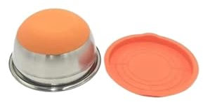 DAISHUJIE Rührschüsseln aus rostfreiem Stahl Rührschüssel mit luftdichten Deckeln, Salatschüssel-Set aus Edelstahl mit rutschfestem Silikonboden, for Kochen, Backen, Eiermixer, Geschirr(18cm-Orange)