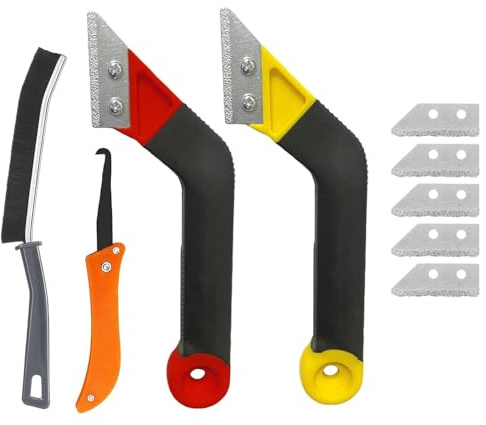 Alicates para eliminar juntas: herramientas de limpieza de azulejos, 10 sierras para juntas con 5 cuchillas de repuesto adicionales, rascador resistente para limpiar cerámica, herramientas de juntas