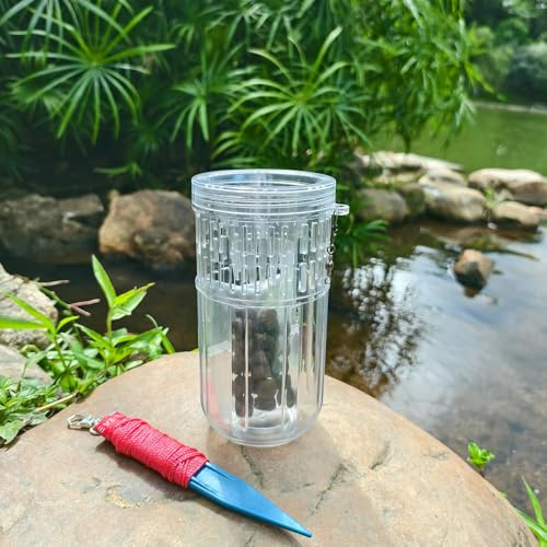 Trungeton Portable and Hard Plastic Aquarium Minnow&Small Fish Trap for Aquarium Children Fishing Outdoors,Durable Container Bait Trap Suitable for Fishing,Crab,Shrimp,Turtle (Small)