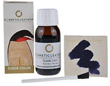COSMETIC LEATHER Tintura liquida per Scarpe in camoscio, Vernice per Borse e Accessori in Pelle Scamosciata Rinnova e Ravviva il Colore Blu 50 ml