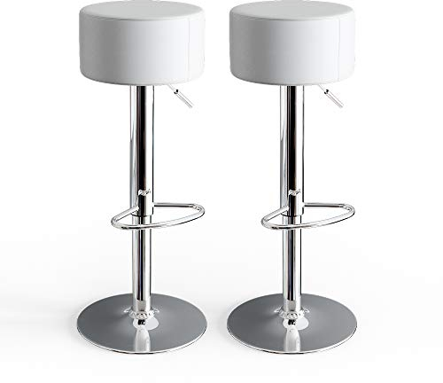 Vicco Barhocker 2er Set, Hocker für die Bar, Weiß, 38.5 x 92 cm 2 Teilig