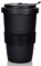 Mahlwerck Kaffeebecher to go, Porzellan Coffee-to-go Becher mit auslaufsicherem Deckel, Schwarz matt, 400 ml