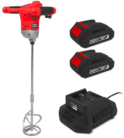 BOUDECH Bretia 20 - Mezclador para mortero y cemento Alfa Line M14 x 59 cm, 2 pilas 2a + cargador