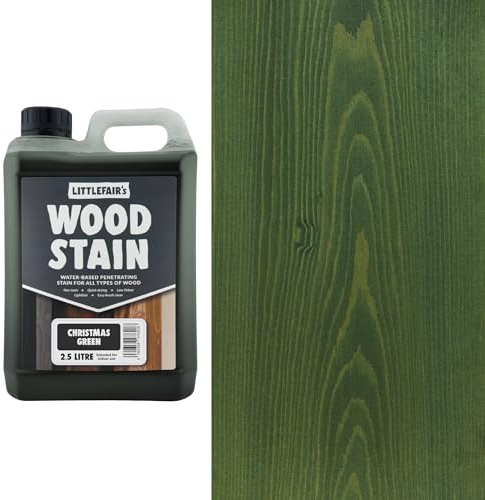 Littlefair's | Water Based Wood Dye | Special Colours Range | Indoor and Outdoor Use | Environmentally Friendly | Christmas Green (2.5ltr)