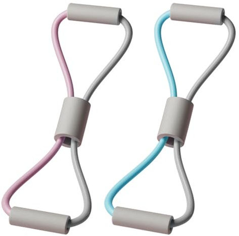 DBAILY Resistance Bands, Set of 2 Exercise Band, Fitness Bands Chest Expander and 8 Word Chest Expanders, Resistance Bands for Fitness, Stretching, Yoga, Pilates, Strength Training