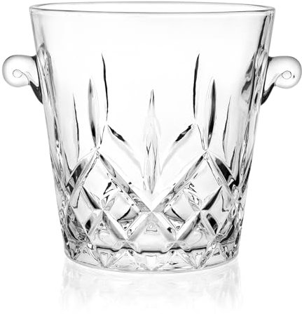 Secchielli per ghiaccio per feste, in vetro trasparente, 2 litri, per bevande e feste, per uso alimentare, perfetti per bottiglie di vino, champagne o birra