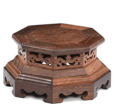 Base de bonsái de secuoya con Ocho Cuernos tallados, Soporte de Madera para Maceta, jarrón, Tetera, Pedestal de 8,9 a 10,9 cm de Alto.