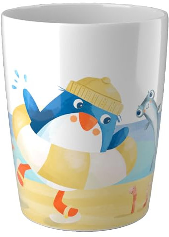 HABA Kinderbecher Pinguin – Stabiler Melamin-Becher – Spülmaschinengeeignet – Kindgerechte Größe – Für kleine Meeres-Fans ab 12 Monaten – 2012443001