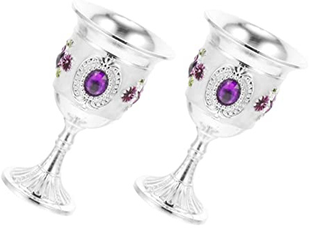 JECOMPRIS 2pezzi Calice Vino Lega Vintage Calici Vino Bianco Da Collezione Per Feste Bar Intrattenimento