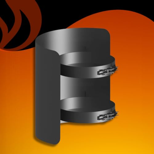 JimmiOne | Strahlungsschutz 250 mm Lang, schwarz, hitzefest, 130 mm Durchmesser Ø, 1,0 mm Wandstärke für Ofenrohre, Hitzeschutz, Holzofen, Thermoschild, CE zertifiziert, 25 Jahre Garantie (130 Ø)