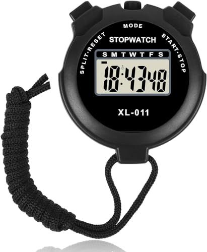 Stopwatch with Large Display, Waterproof - Large Display Shockproof Stop watch for Sports Coaches Swimming Running (Black)