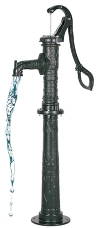 VEVOR Bomba Manual Antigua, 6 m de Elevación, Estilo Nostálgico, de Hierro Fundido, para Pozo con Base Elevada, Conexión NPT, para Jardín, Estanque, Patio, Granja, Verde, 400 x 240 x 1290 mm