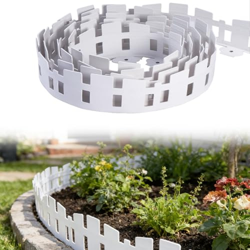 Borde flexible de plástico para césped, 10 m x 11,5 cm, borde de parterres y parterres, para césped, parterres y pavimentos, incluye anclajes y guantes