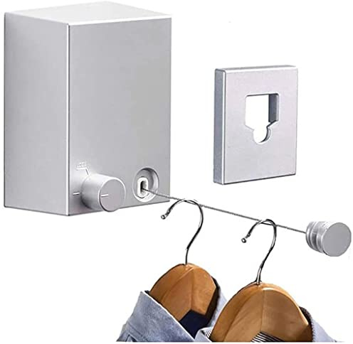 ZIYANZH 4M Retractable Clothesline Wall-Mounted Outdoor Washing Clothes Hanger Laundry Drying Line Balcony Invisible Lines