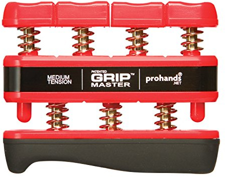 prohands Gripmaster Medium Tension Hand and Finger Exerciser - Red, 7 Pounds