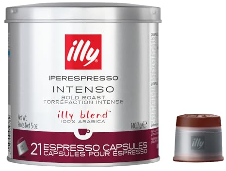 TIN OF 21 ILLY IPERESPRESSO COFFEE CAPSULES INTENSO BLACK
