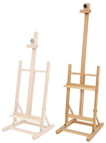 Paintersisters XXL Tischstaffelei T-70 aus Buche FSC® für Keilrahmen bis 70 cm, Sitzstaffelei, Malhöhe und Neigungswinkel verstellbar