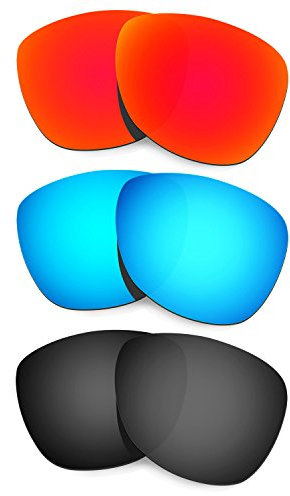 HKUCO Mens Replacement Lenses For Oakley Frogskins Sunglasses Red/Blue/Black Polarized