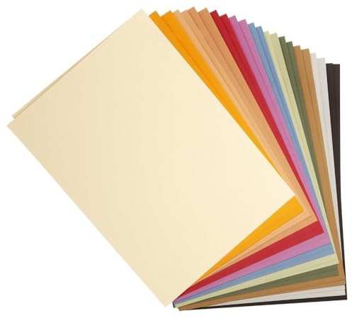 Clairefontaine 960550C Paquet Papier Tulipe - 24 Feuilles Papier Dessin à Grain Assortiment Pastel - A3 29,7x42 cm 160g - Idéal pour le Dessin et les Activités Créatives