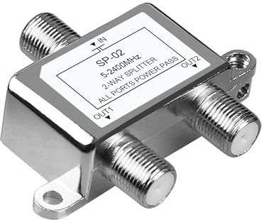 NEWCARE Digital 2-Way Coaxial Cable Splitter 5-2400MHz, RG6 Compatible, Work with Satellite TV and Internet, CATV Antenna System.(COAXIAL Cable NOT Included)