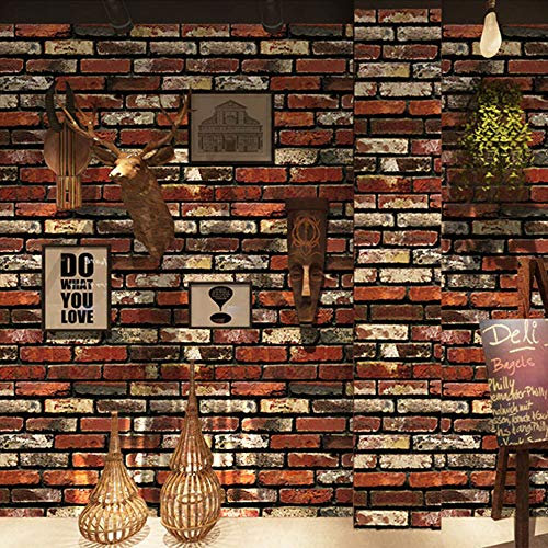 LZH-LP Stone Wallpaper Brick Vinyl Wallpaper 45x300CM Waterproof Removable Peel & Stick Self-Adhesive Wallpaper Film Roll